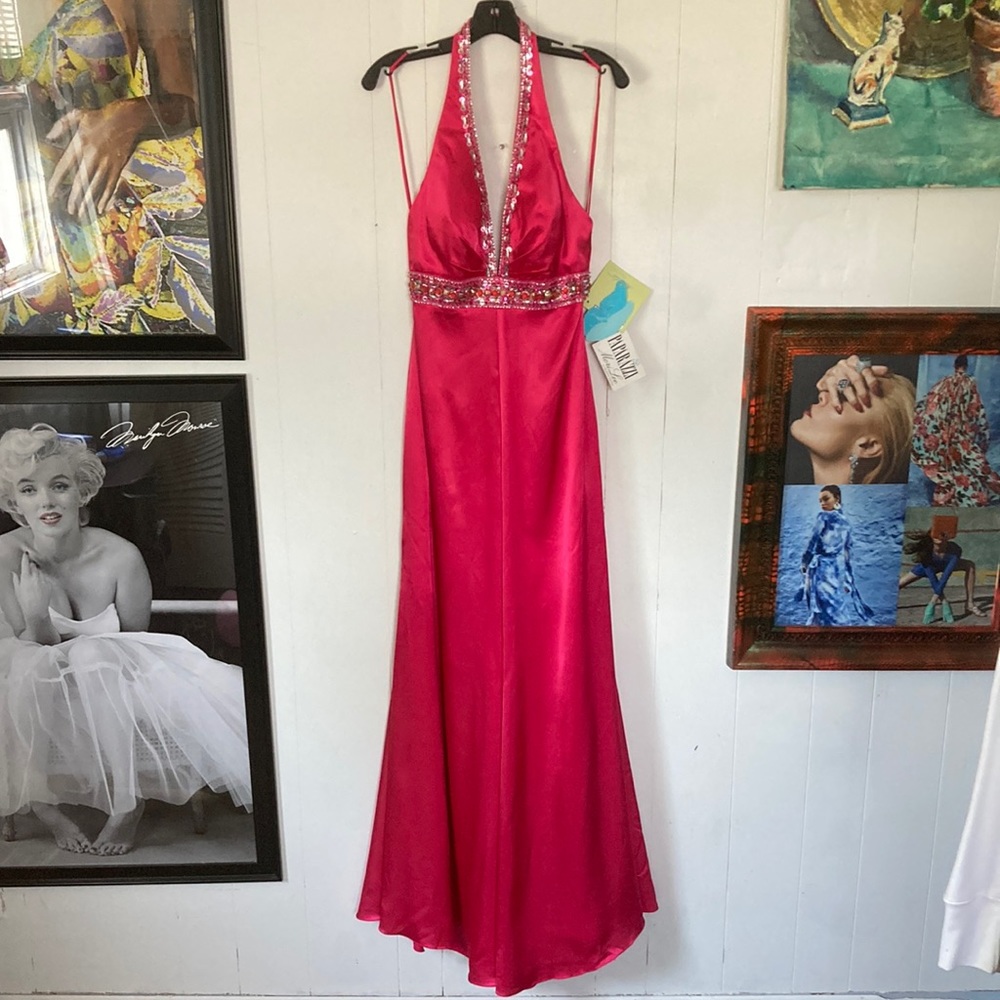 MORI LEE PAPARAZZI JUMPSUIT HIDDEN PANTS THAT LOOK LIKE A GOWN - Picture 3 of 11